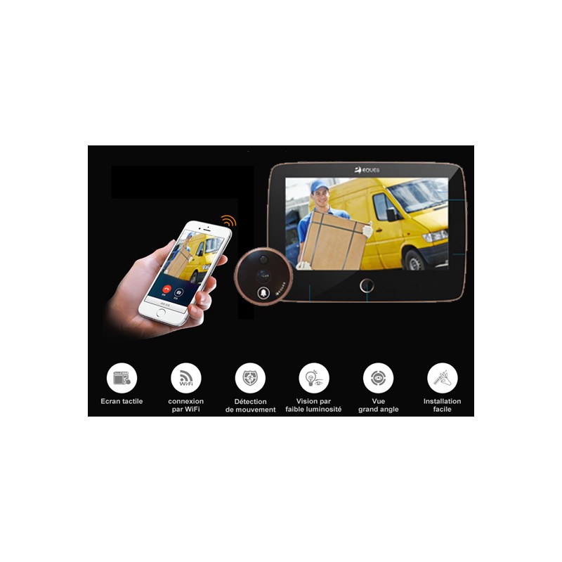 Türspion Überwachungs-Kamera Funk WLAN WiFi Handyübertragung mit Akku + Display