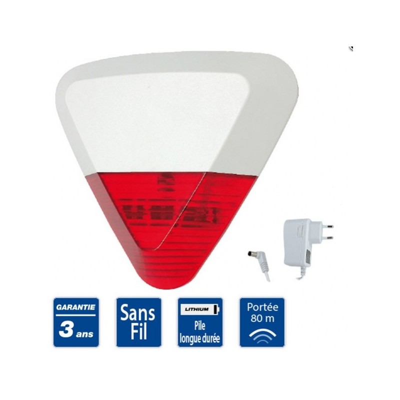 Alarme de détecteur de mouvement extérieur sans fil monobloc - Alarme d'allée sans fil, étanche